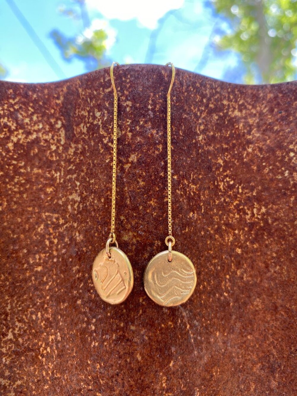 Bribol Boundless Drops gold dangle earrings